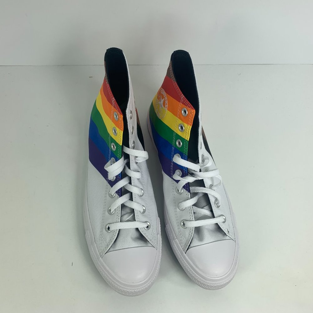 Converse Mens CTAS Hi Pride Canvas 167758C White/University Red/Multi NWB - Picture 8 of 11